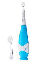 Brush Baby BabySonic Infant and Toddler Electric Toothbrush for Ages 0-3 Years - Smart LED Timer and Gentle Vibration Provide a Fun Brushing Experience - Includes 2 Sensitive Brush Heads (Blue) Brush-Baby