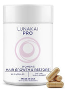 Lunakai PRO USA Made Women’s Hair Growth & Restore Vitamins – Advanced 15+ Nutrient Complex for Visible Results – Natural Thicker Hair Growth Supplement, 90ct Infinity Warehouse