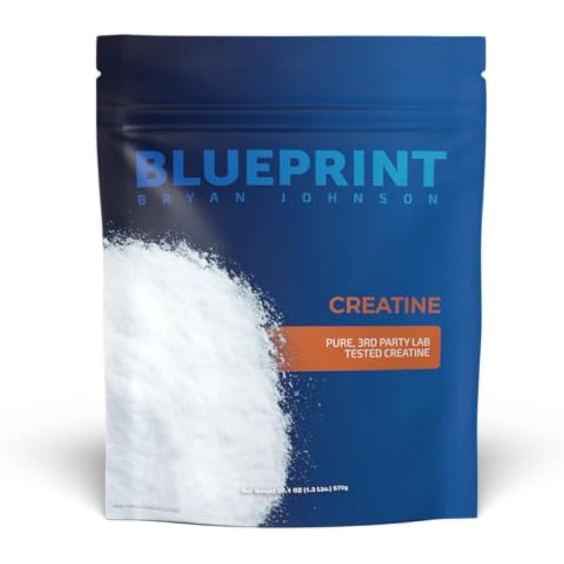 Blueprint Bryan Johnson Creatine Monohydrate Powder – Amino Acid Powder - Suppliment Supports Muscle Growth, Recovery, Strength & Focus – Unflavored Creatine for Women & Men – 5g Dose – 100 Servings Infinity Warehouse