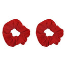 Set of 2 Solid Scrunchies (Red) Motique Accessories