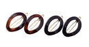 Parcelona French Eggie Oval Shell Black Mini Celluloid Acetate Side Slide Barrette Snap on Hair Clips - 4 Pieces Parcelona