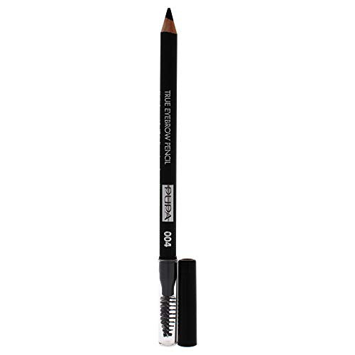 PUPA Milano True Eyebrow Pencil - Total Fill Eyebrow, Long Lasting and Waterproof - Wooden Pencil with Mini Comb - Combination of Waxes and Oils, Rich and Highly Pigmented - 004 Extra Dark - 0.038 Oz PUPA Milano