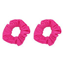 Set of 2 Solid Scrunchies (Hot Pink) Motique Accessories