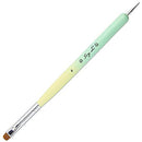 Ivy-L Premium 2 Ways French Gel Acrylic Nail Art Kolinsky Brush with Dotting Tool for Professional Manicure Nail Art Design Cuticle Clean-up + Lime Green Wood Handle (Size 6) Ivy L