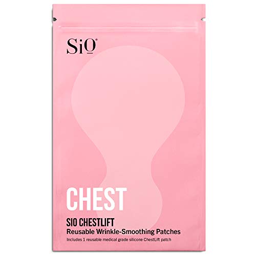 Sio Beauty SkinPad Silicone Chest Anti-Wrinkle Patches (2 Weeks Supply) - Reusable Overnight Smoothing Decollette Pad - Anti-Aging Patch For Neck & Cleavage SiO