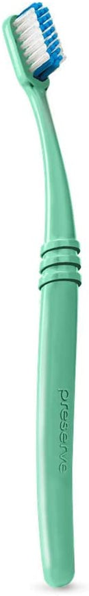 Preserve Ocean Plastic Initiative (POPI) Adult Toothbrush, Made in USA from Recycled Ocean Plastic, Neptune Green, Soft, 6 Count Preserve Store