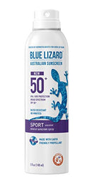 BLUE LIZARD Sport Spray Sunscreen SPF 50+, Cream, Unscented, 5 Fl Oz BLUE LIZARD