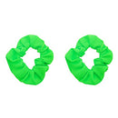 Set of 2 Solid Scrunchies (Neon Green) Motique Accessories