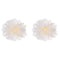 LUX ACCESSORIES White Fabric Floral Center White Pearl Silver Tone Finish Set of 2 Hair Clips LUX ACCESSORIES