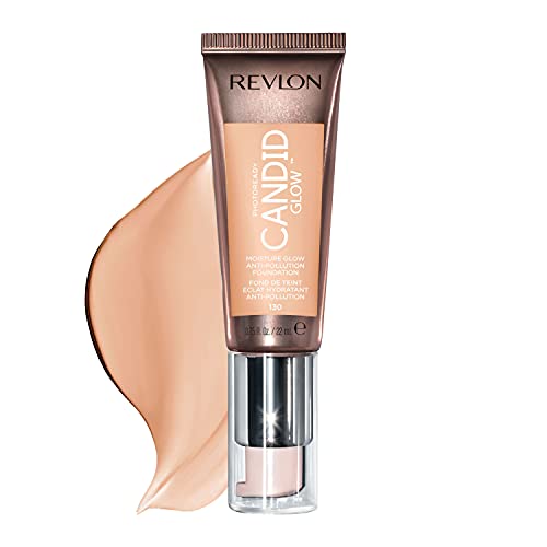 Revlon PhotoReady Candid Glow Moisture Glow Anti-Pollution Foundation with Vitamin E and Prickly Pear Oil, Anti-Blue Light Ingredients, without Parabens, Pthalates, and Fragrances, Ivory, 0.75 oz REVLON