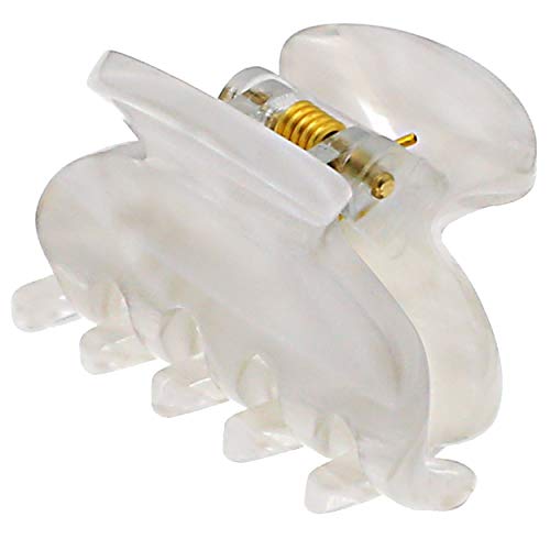Camila Paris CP3071 French Hair Clips for Women, Handmade, White, Small, Girls Hair Claw Clips Jaw, Durable Styling Hair Accessories for Women, Strong Hold No Slip Grip, Made in France Camila