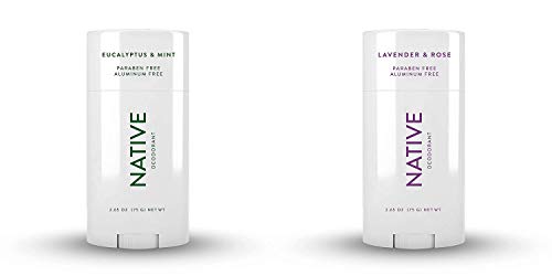Native Deodorant | Natural Deodorant for Women and Men, Aluminum Free with Baking Soda, Probiotics, Coconut Oil and Shea Butter | Eucalyptus & Mint, Lavender & Rose - Variety Pack of 2 Native