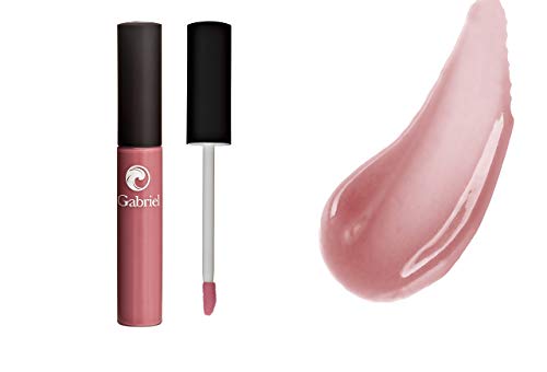 Gabriel Cosmetics Lip Gloss (Soft Berry - Rose Nude/Cool Crème), Natural Lipgloss, Paraben Free, Vegan, Gluten-free,Cruelty-free, Non GMO, High performance and long lasting, Infused with Jojoba Seed Oil and Aloe, .27 fl oz. Gabriel Cosmetics