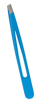 Refine Professional Italian Slant Tip Tweezers, Blue, 3.75" Refine