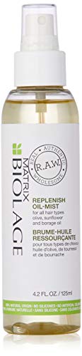 BIOLAGE R.A.W. Replenish Oil-Mist | Pre-Shampoo Treatment Smoothes & Conditions Hair | With Olive, Sunflower & Borage Oil | Silicone-Free | For All Hair Types | 4.2 Fl. Oz. BIOLAGE
