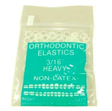 100 pack Orthodontic Elastic Bands 3/16 Inch diameter non latex - Great for Dreadlocks, Braids, Top knots Aligner King