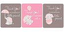 Digitaldoodlebug 45 Lip Balm Labels Girl Baby Shower Favors Stickers Gray Elephant (Light Pink) Digitaldoodlebug