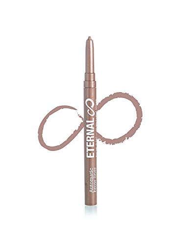 Eternal Automatic Water Resistant Eyebrow Liner with Shaping Comb – Long Lasting, Professional and High Precision Brow Definer with No Sharpening, Retractable Twist Up Mechanism (Light Brown) Eternal