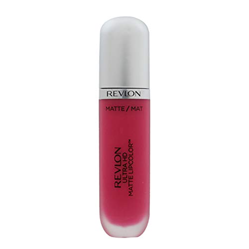 Revlon Ultra HD Matte Lipcolor, Velvety Lightweight Matte Liquid Lipstick in Pink, Temptation (615), 0.2 oz REVLON