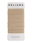 Heliums Sandy Blonde Skinny Seamless 6mm Medium Hold Soft Nylon Fabric Rolled Ponytail Holders - 18 Hair Ties Heliums