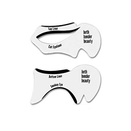 Eyeliner Stencil - For Perfect Smokey Eyes or Winged Tip Look. Created by Celebrity Makeup Artist. Reusable, Easy to Clean & Flexible. Cruelty Free & Vegan, Made in USA (Cat Eyeliner + Smoky Eyeliner) Beth Bender Beauty