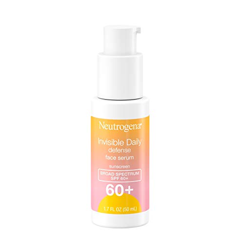 Neutrogena Invisible Daily Defense Face Serum with Broad Spectrum SPF 60+ to Help Even Skin Tone, Oil-Free, Non-Greasy, Antioxidant Complex for Environmental Aggressors, 1.7 fl. Oz Neutrogena