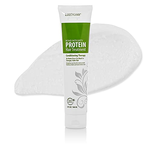 Protein Hair Treatment for Dry Damaged Hair: Moisturizing Hair Mask for Thicker Fuller Looking Hair - Deep Conditioner for Curly Hair Leaves Hair Light and Bouncy. Keratin and Color Safe. LuxeOrganix LuxeOrganix