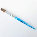 Kolinsky CRIMPED Blue Marble Handle Petal Acrylic Powder Nail Brush (Size 12) Blue Marble
