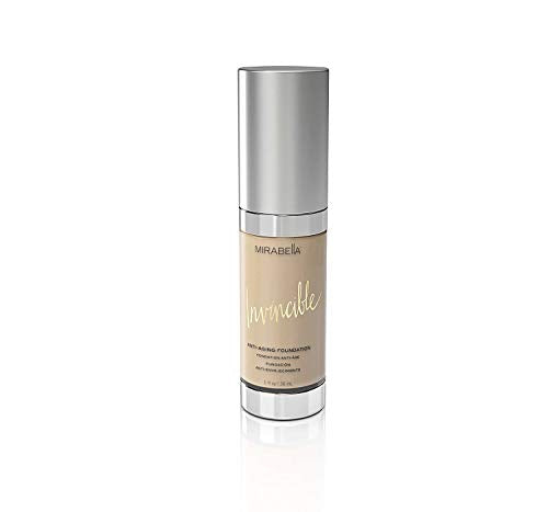 Mirabella Invincible Anti-Aging Full Coverage HD Liquid Foundation, Ivory I - Moisture-Rich Formula Minimizes Acne, Fine Lines & Wrinkles for Smoother & Brighter Skin - Paraben-Free & Cruelty-Free Mirabella