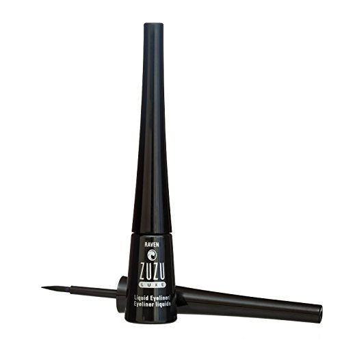 ZUZU LUXE Precision Liquid Liner (Raven - Black/ Matte), Liquid Eyeliner featuring a fine calligraphy tip, quick-drying, water resistant. Natural, Paraben Free, Vegan, Gluten-free,Cruelty-free, Non GMO, 0.1 oz. Zuzu Luxe