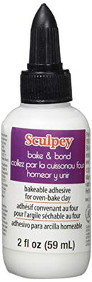 Sculpey Oven Bake Clay Adhesive, Non Toxic, 2 fl oz. bottle with precise flow twist cap. Great for gluing polymer clay to itself and porous surfaces. Polyform