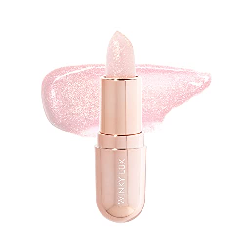 Winky Lux | Glimmer Balm | Color Changing Lipstick | pH Lip Balm | Tinted Lip Balm | Glitter Lipstick | With Vitamin E | 0.13 Oz, Rose Winky Lux