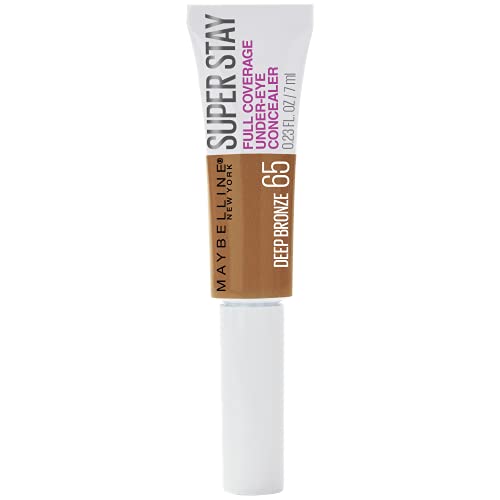 Maybelline Super Stay Super Stay Full Coverage, Brightening, Long Lasting, Under-eye Concealer Liquid Makeup For Up To 24H Wear, With Paddle Applicator, Deep Bronze, 0.23 fl. oz., 65 Deep Bronze Maybelline New York