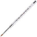 PANA USA Kolinsky 3D Acrylic Nail Brushes with Liquid Glitter Handle Stainless Steel - Silver Glitter Color, Size 5 - For Professional Acrylic Powder Liquid Manicure Pedicure PANA