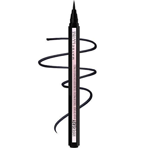 Maybelline Hyper Easy Liquid Pen No-Skip Eyeliner, Satin Finish, Waterproof Formula, Eye Liner Makeup, Pitch Black, 0.018 Fl; Oz Maybelline New York