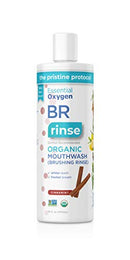 Essential Oxygen BR Certified Organic Brushing Rinse, All Natural Mouthwash for Whiter Teeth, White, Cinnamint, 16 Ounce (Pack of 1) Essential Oxygen