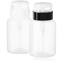 Nail Polish Remover Pump, YAMYONE 2 Pack Acetone Pump Dispenser, Alcohol Dispenser Push Down Empty Lockable Pump Dispenser Bottle for Nail Polish and Makeup Remover, 200ml(6.8oz) YAMYONE