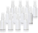 1 oz / 30 ml White Graduated Plastic HDPE Boston Round Bottles with White Treatment Pump (12) JUVITUS