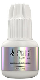 Crystal Clear Eyelash Extension Glue - Stacy Lash (0.17fl.oz / 5ml)/ 1 Sec Drying time/Retention – 8 Weeks/Transparent Extra Strong Evolution Adhesive - Maximum Bonding Power/Professional Use Only STACY LASH