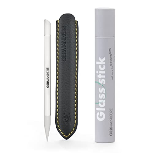 GERMANIKURE Glass Cuticle Stick - Ethically Made in Czech Republic - Cuticle Pusher & Remover, Callous & Dry Skin Fingertip File, Nail Shaper GERmanikure