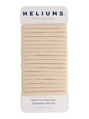 Heliums Beige Blonde Skinny Seamless 6mm Medium Hold Soft Nylon Fabric Rolled Ponytail Holders - 18 Hair Ties Heliums