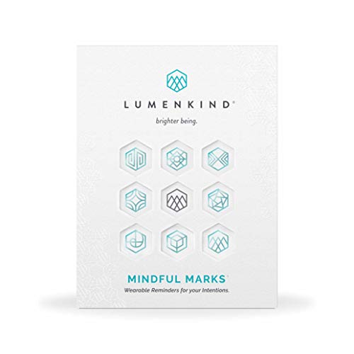 LumenKind, Mindful Marks (Teal) 31 Tiny Temp Tattoo Mindfulness Stickers - Wearable Reminders for your Intentions. Choose your Focus - Set your Intention - Renew your Commitment LUMENKIND
