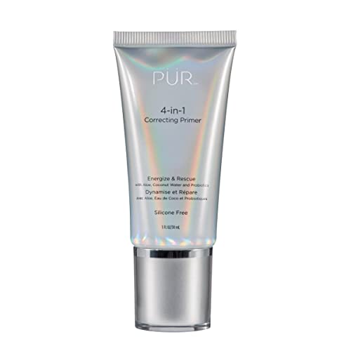 PÜR 4-in-1 Correcting Primer, Pore Reducer, Makeup Primer, Redness Reducer, Cruelty-Free, Lightweight Formula, Vegan Friendly - Energize & Rescue PÜR MINERALS