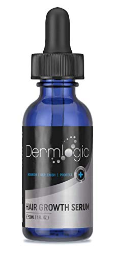 Hair Growth Serum-Extra Strength DHT Blocker - Stimulates & Repairs New Follicle Regrowth. Grow Stronger, Thicker, Fuller, Longer, Healthier Hair. For Men & Women with No Side Effects. Dermlogic