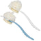2 Pack Back Scrubber for Shower, EAONE Bath Body Brush with Bristles and Loofah, Loofah On a Stick Back Washer Mesh Sponge Long Handle Exfoliating Body Brush for Men and Women (Blue&White) EAONE