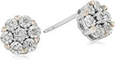 Silver 1/10 Cttw Diamond Miracle-Plate 18" Pendant Necklace and Stud Earrings Jewelry Set - Choice of Metal Colors Martin and Mark Gift Store
