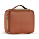 Travel Makeup Bag, Makeup Bags for Women / Men, Large Cosmetic Bag Travel Toiletry Bag for Girls/Boys Make Up Bag Brush Organizer Bags (Squishy, Vintage Brown) Stagiant