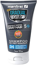 MENFIRST Gradual Gray 3-in-1 Hair Darkening Shampoo and Conditioner for Men, Gradually Reduce Grey and White Hair Color for Natural Looking Results MENFIRST