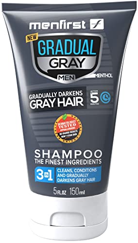 MENFIRST Gradual Gray 3-in-1 Hair Darkening Shampoo and Conditioner for Men, Gradually Reduce Grey and White Hair Color for Natural Looking Results MENFIRST