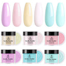 Beetles Acrylic Powder Nail Kit, 6 Colors Pastel Pink Yellow Blue Acrylic Nails Professional Acrylic Powder Set Nail Art Manicure DIY Home Gifts for Women beetles Gel Polish